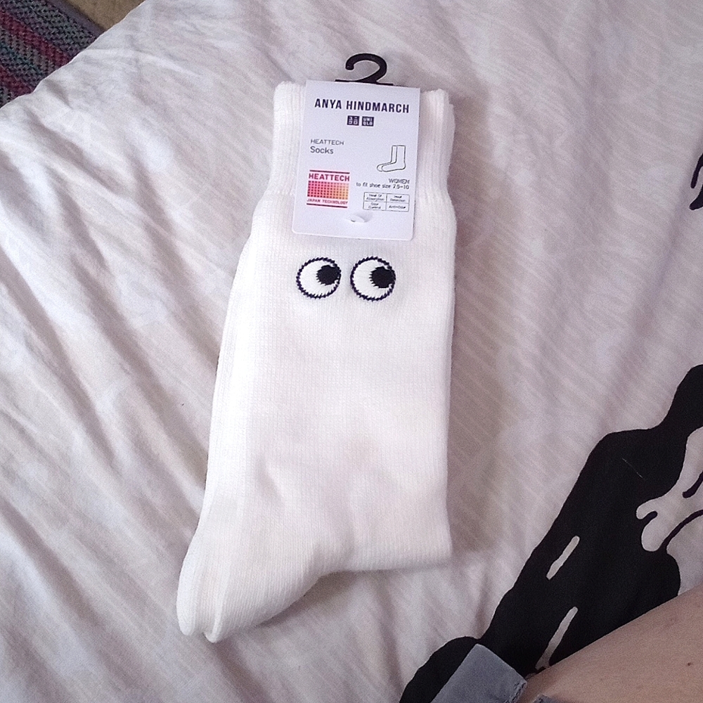 Uniqlo Anya Hindmarch Womens HEATTECH Socks White - 7.5-10